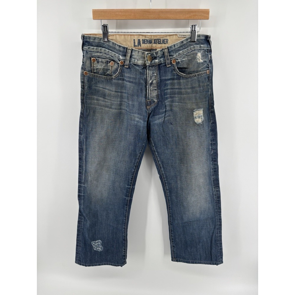 LA Denim Atelier Button Fly Jeans‎ Sz 32 (Meas 33X27) Made In USA Hand Finished
